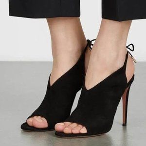 Aquazzura Ami Sandal in Black Suede